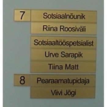 Uksesildid, lauasildid, sümbolid jms.